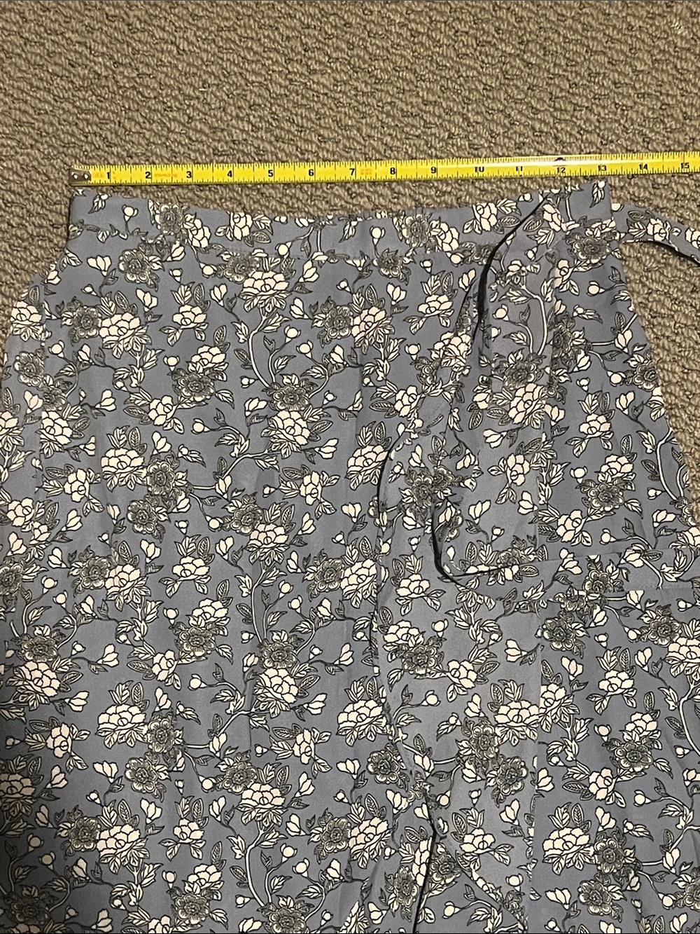 Max Studio Light Blue Maxi Floral Wrap Skirt with Bow tie waist band size XS - Picture 9 of 9